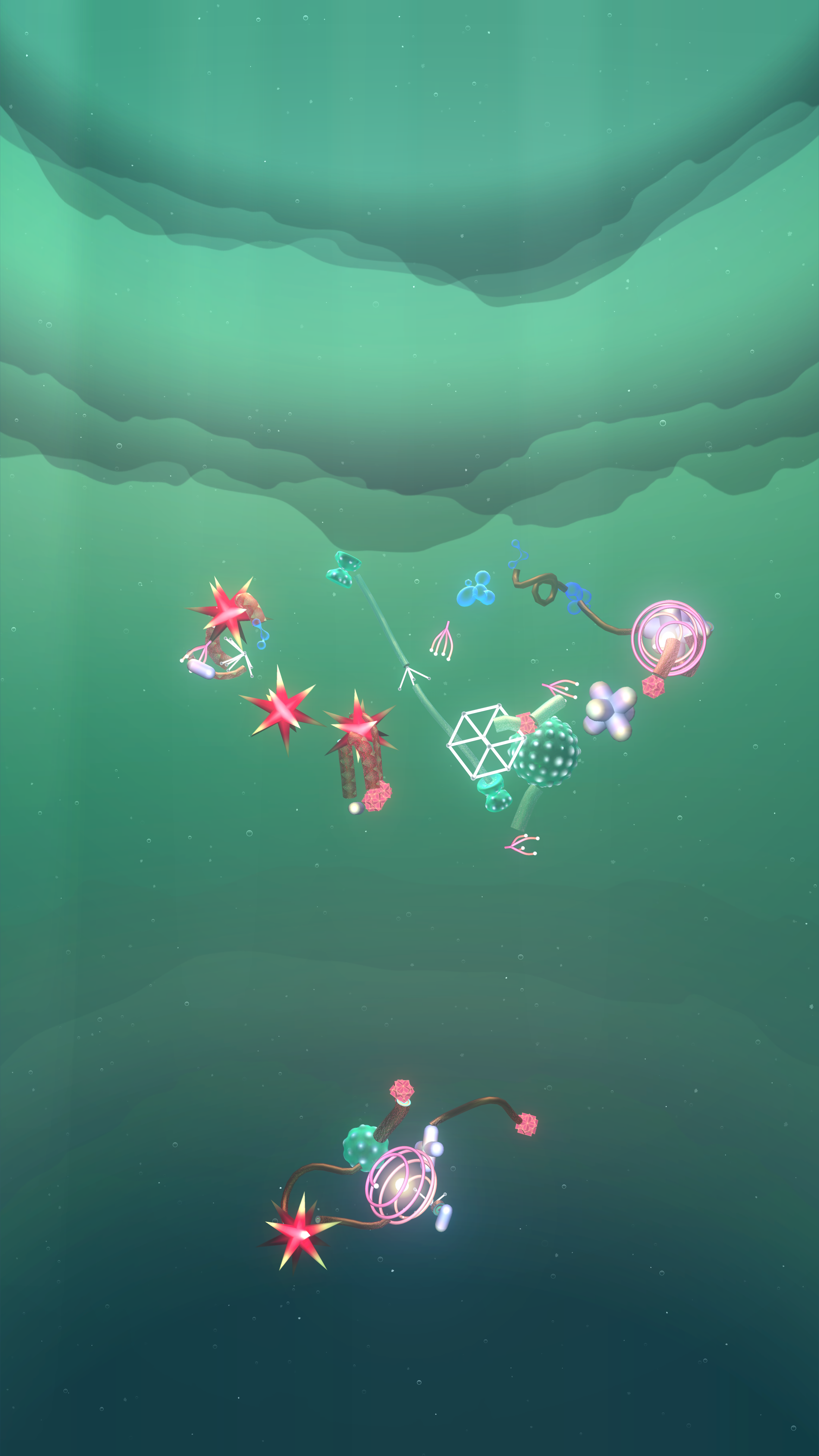 A screenshot showing an example of a set of interacting curios.