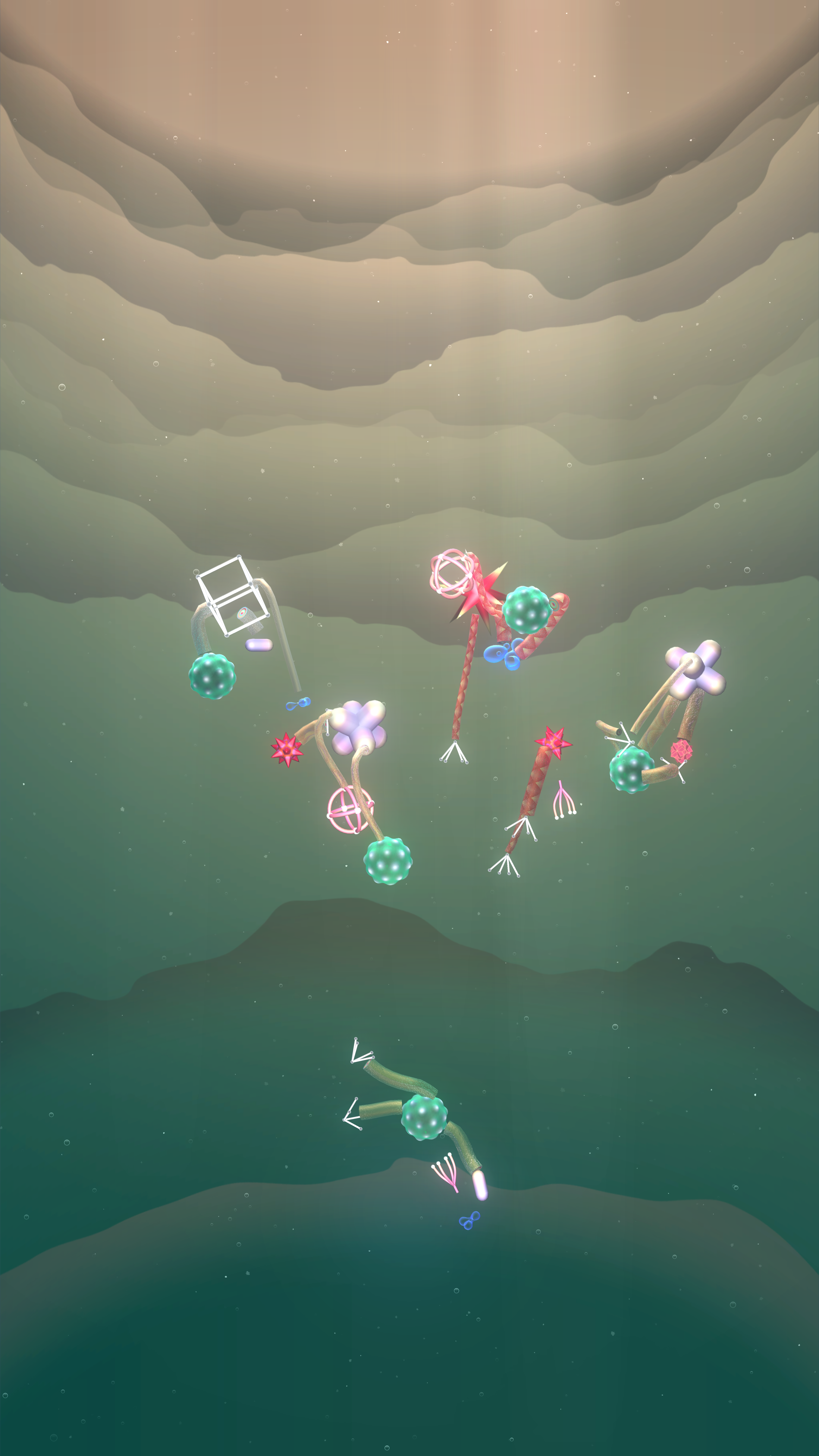A screenshot showing an example of a set of interacting curios.