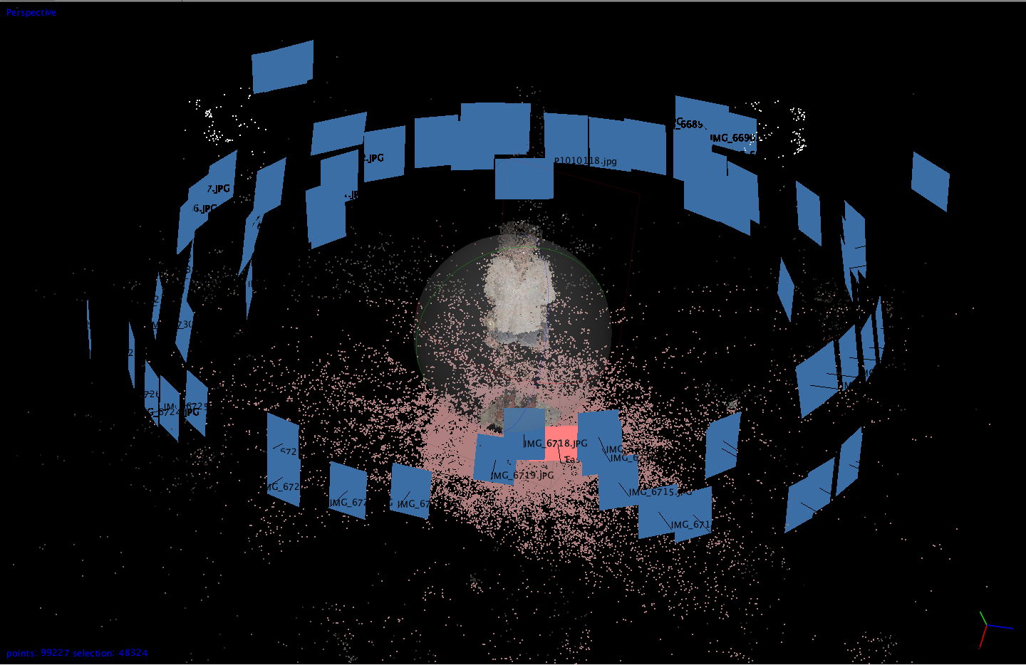 A point-cloud figure within a circular interface study for the Timberland × Stüssy interactive.
