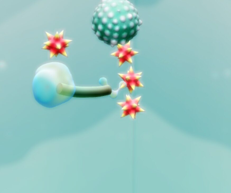 A pale blue close-up visualization of a captured object from Curio Aquarium.
