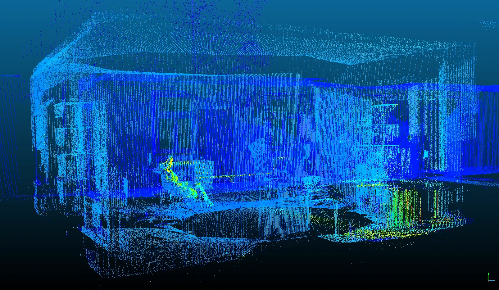 A room appears as a blue point-cloud reconstruction in Experiment | Found Data.